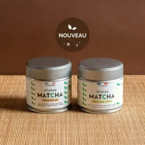 Anatae Matcha Cérémonie and Prestige Yuzu tins side by side