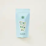 Light blue Nakamura Tokichi sweetened matcha green tea mix pouch with green cup and glass illustrations