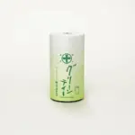 White and pale green Nakamura Tokichi Honten sweetened green tea mix can with Japanese lettering