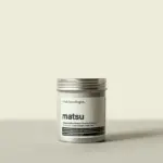 Silver Matchæologist Matsu Ceremonial Matcha tin on a pale background