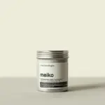 Silver Matchaeologist Meiko matcha tin with a white label and screw-top lid